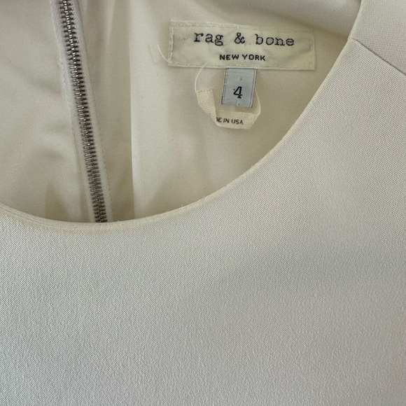 Rag & Bone Cream Textured Fitted Women's Blouse - Picture 3 of 5